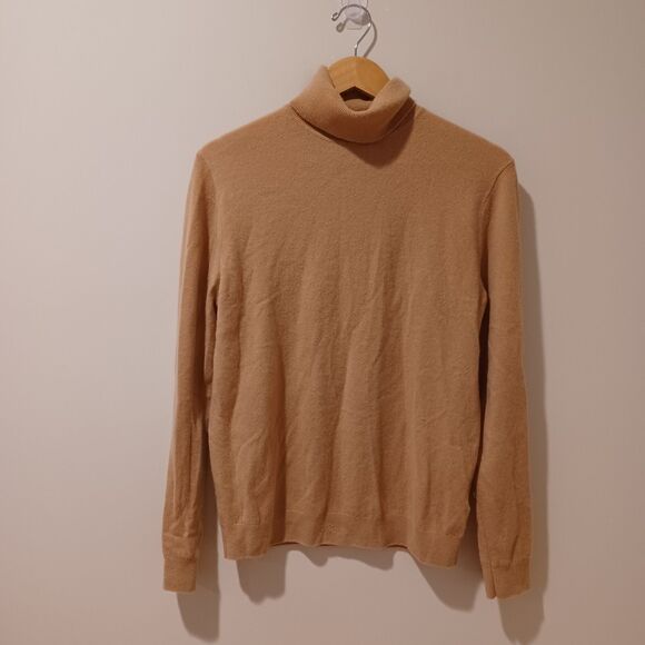 Reiss Men’s Regal 100% Cashmere Roll Neck Sweater in Camel Biege Size M - Picture 4 of 10